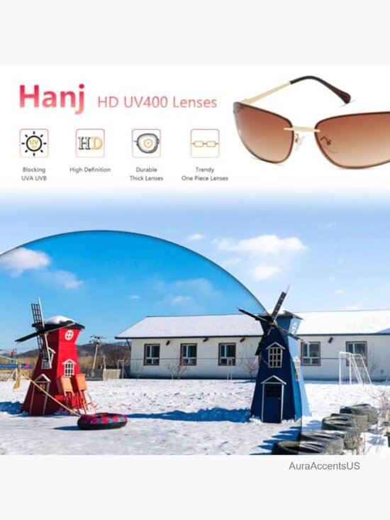 Oval 90s Retro Wrap Around Y2K Sunglasses UV400 Rimless Classic